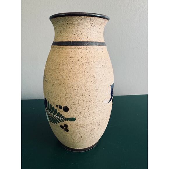 Mid Century Mexico Vase - Bird and Flowers Vase - Signed - Picture 5 of 7